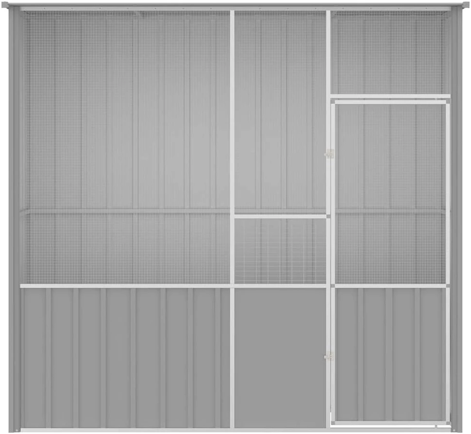 Paukščių narvas, pilkas, 215x78x200cm, galvanizuotas plienas