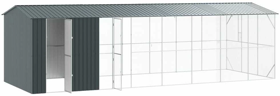 Paukščių narvas Antracitas 860 x 310 x 247 cm Cinkuota plienas