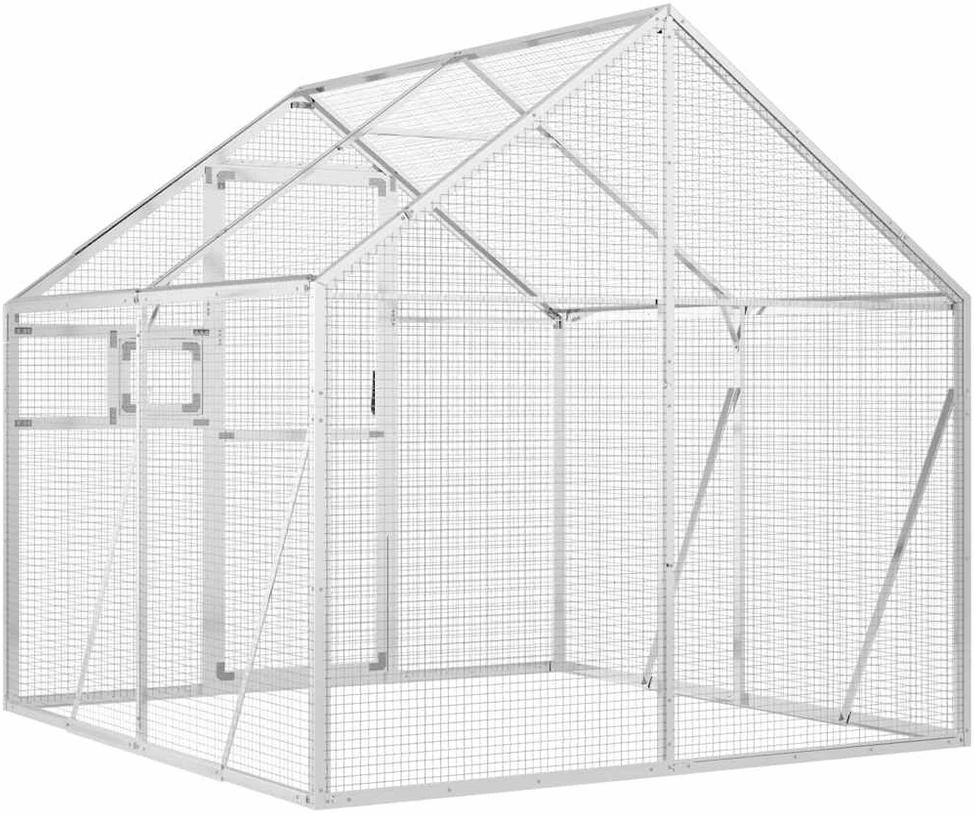 Paukštidė, sidabrinės spalvos, 1,79x2x1,85m, aliuminis