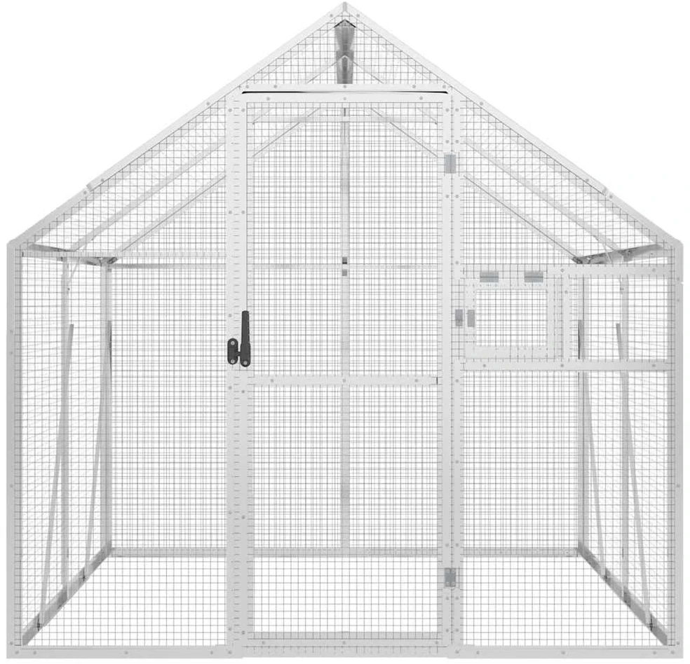 Paukštidė, sidabrinės spalvos, 1,79x2x1,85m, aliuminis