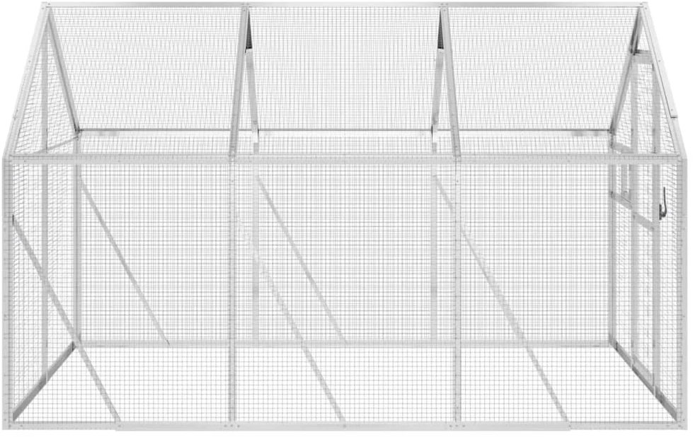 Paukštidė, sidabrinės spalvos, 1,79x3x1,85m, aliuminis