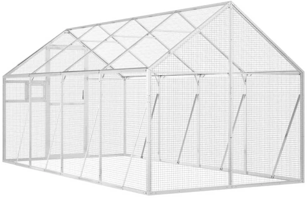 Paukštidė, sidabrinės spalvos, 1,79x4x1,85m, aliuminis