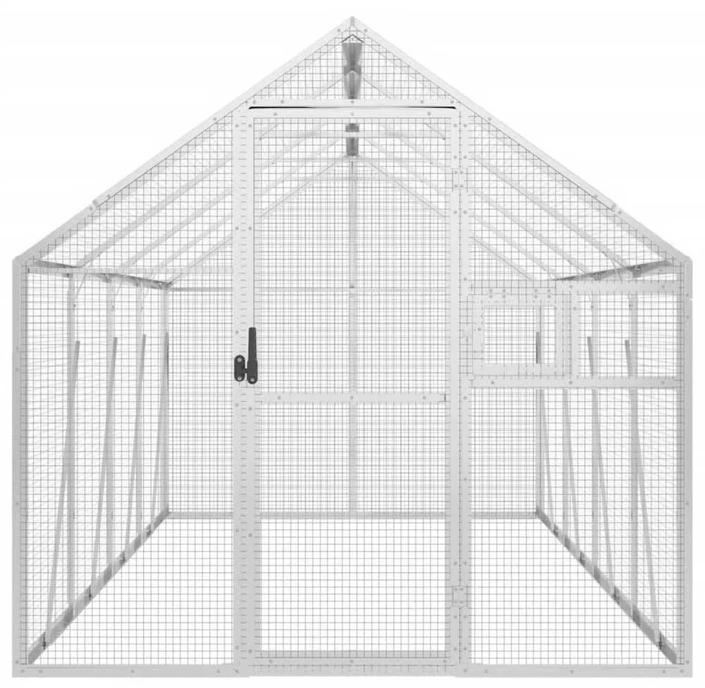 Paukštidė, sidabrinės spalvos, 1,79x4x1,85m, aliuminis