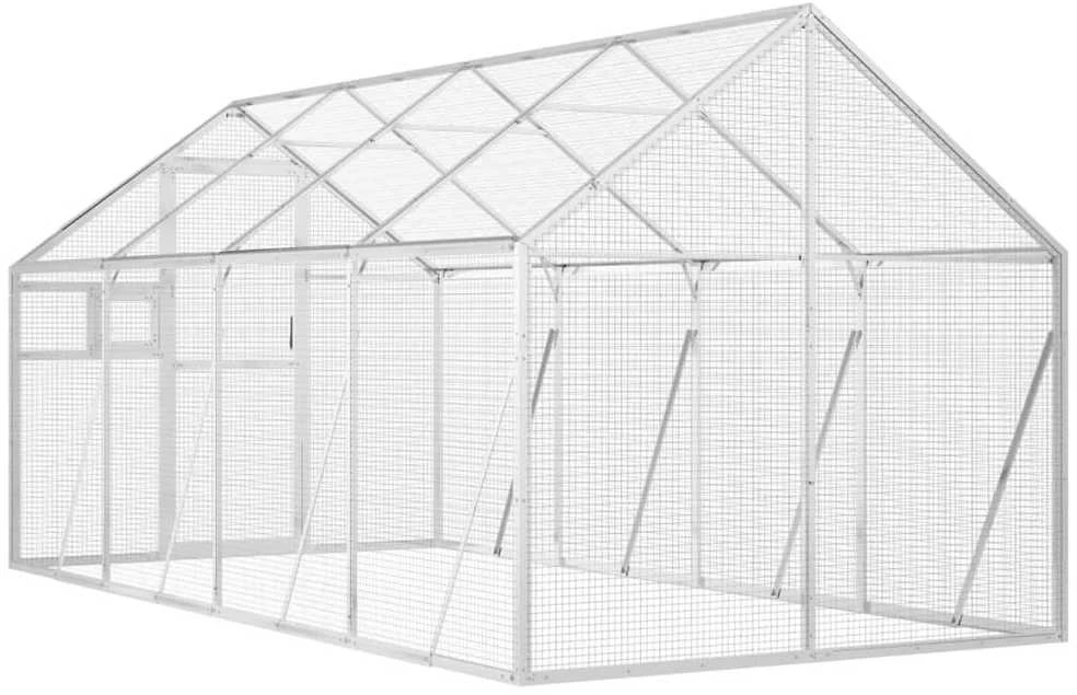 Paukštidė, sidabrinės spalvos, 1,79x4x1,85m, aliuminis