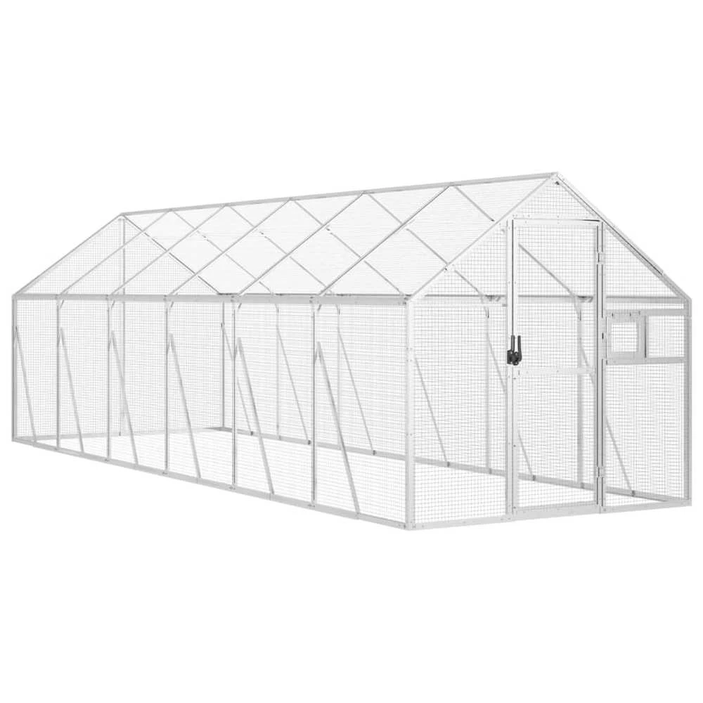 Paukštidė, sidabrinės spalvos, 1,79x6x1,85m, aliuminis