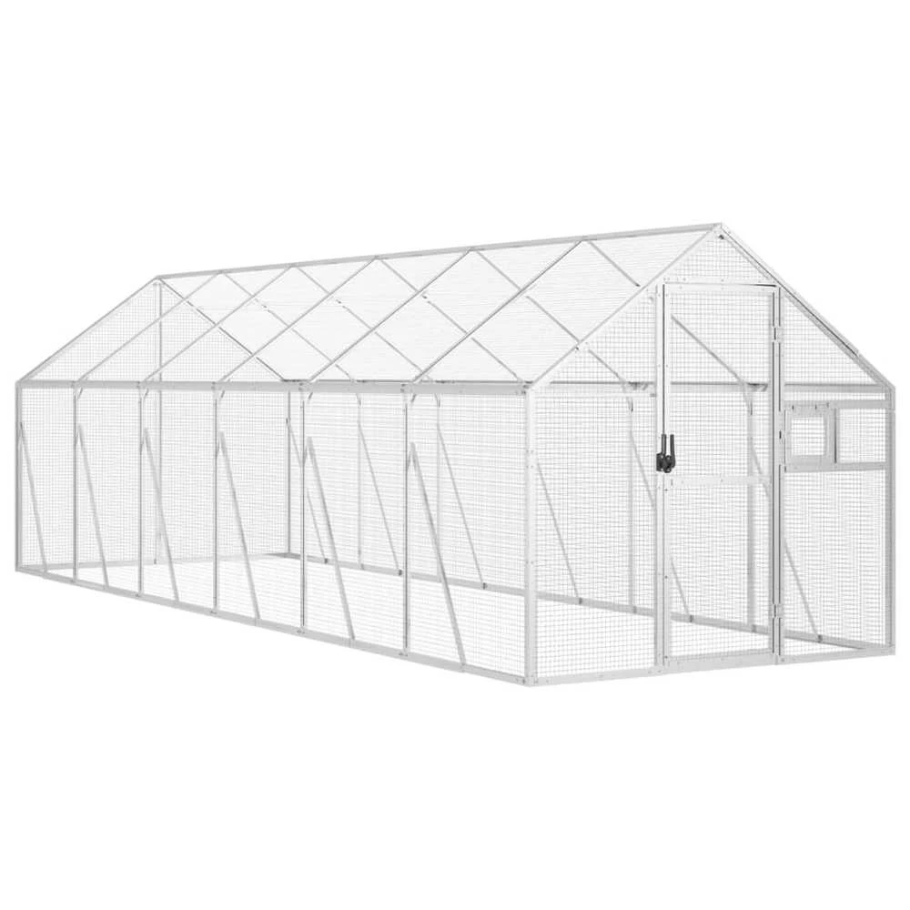 Paukštidė, sidabrinės spalvos, 1,79x6x1,85m, aliuminis