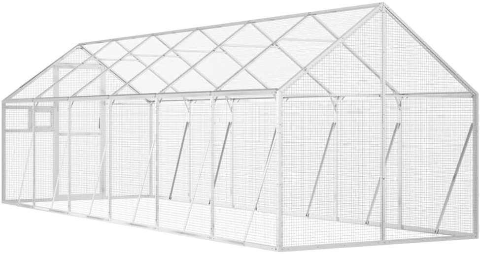 Paukštidė, sidabrinės spalvos, 1,79x6x1,85m, aliuminis