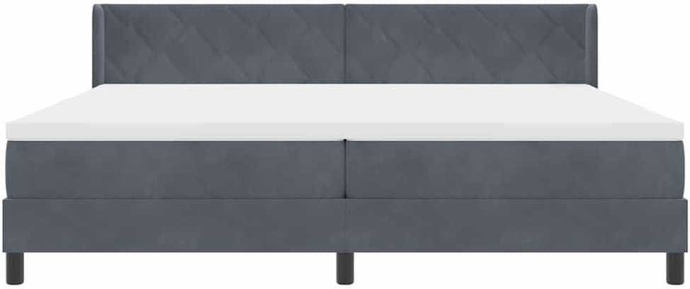 Kiemas lova su galvūgalio Tamsiai pilka 200 x 200 cm Aksomas