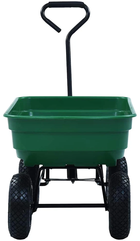 Paverčiamas rankinis sodo vežimėlis, žalios spalvos, 300kg, 75l