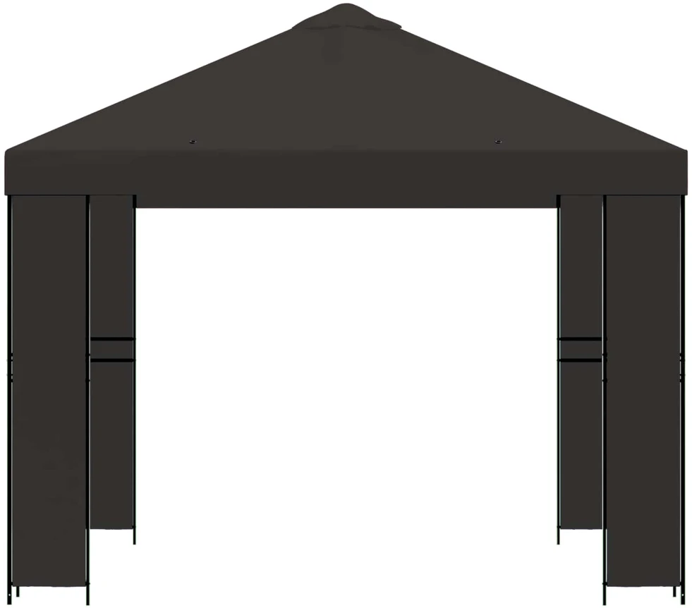 Pavėsinė 3 x 3 m Antracito Poliesteris ir plienas 190 gsm