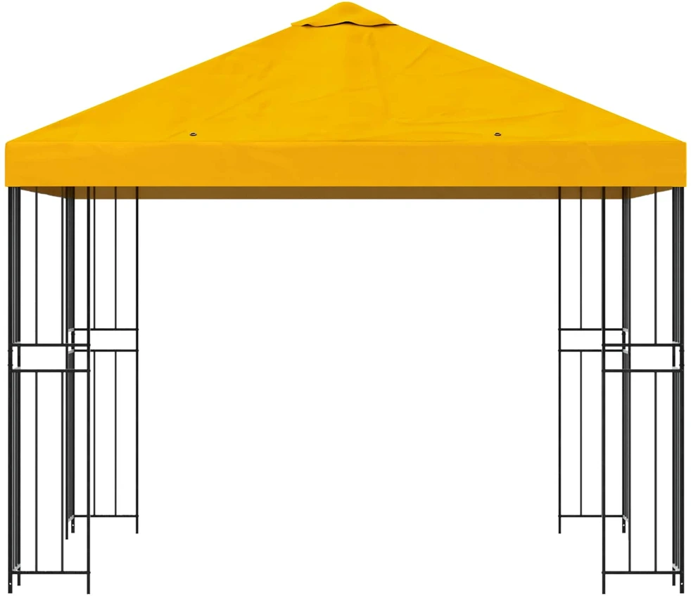 Pavėsinė 3 x 3 m Geltona Poliesteris ir plienas 190 gsm