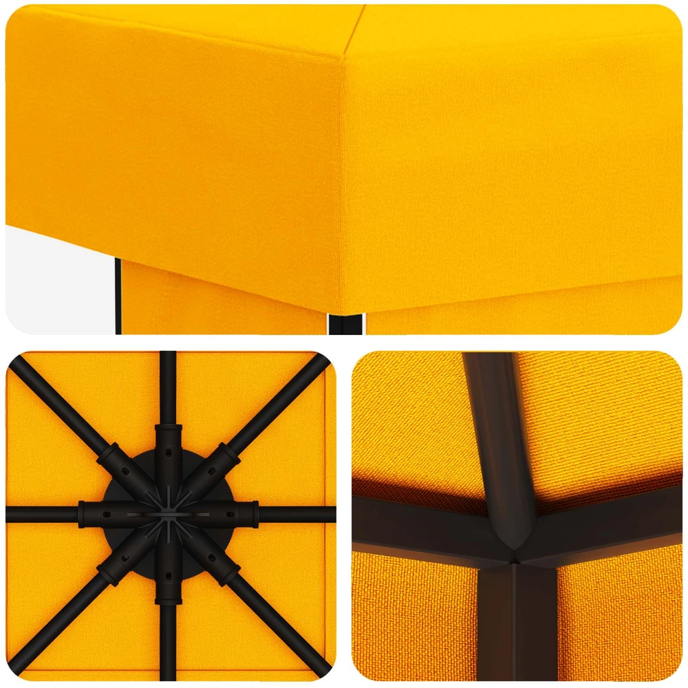 Pavėsinė 3 x 3 m Geltona Poliesteris ir plienas 190 gsm