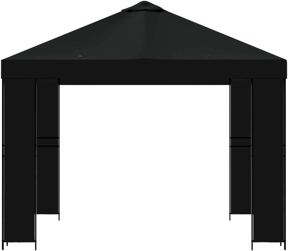 Pavėsinė 3 x 3 m Juoda Poliesteris ir plienas 190 gsm
