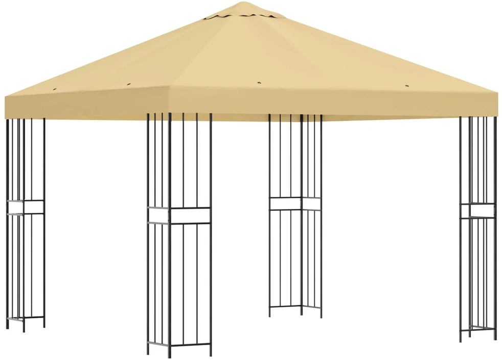Pavėsinė 3 x 3 m Kreminė Poliesteris ir plienas 190 gsm