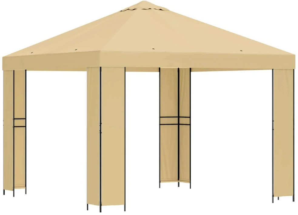 Pavėsinė 3 x 3 m Kreminė Poliesteris ir plienas 190 gsm