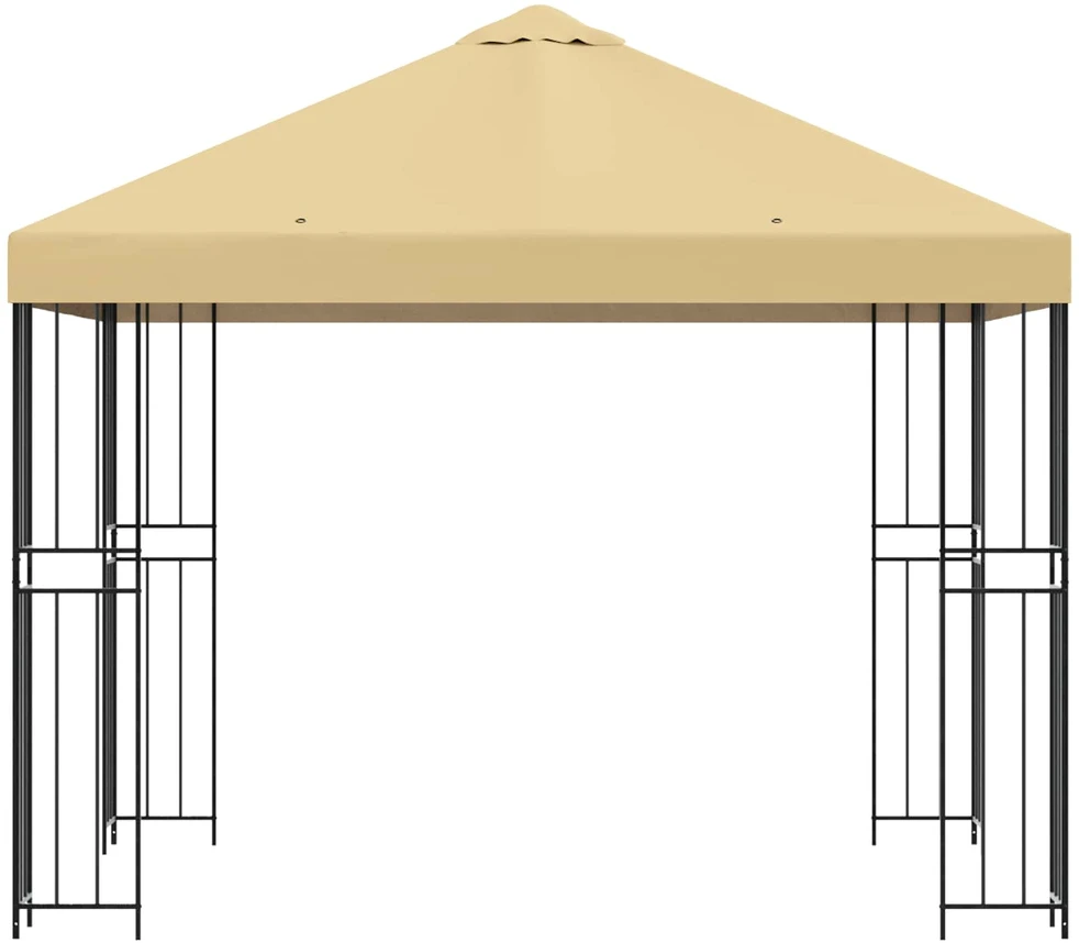 Pavėsinė 3 x 3 m Kreminė Poliesteris ir plienas 190 gsm