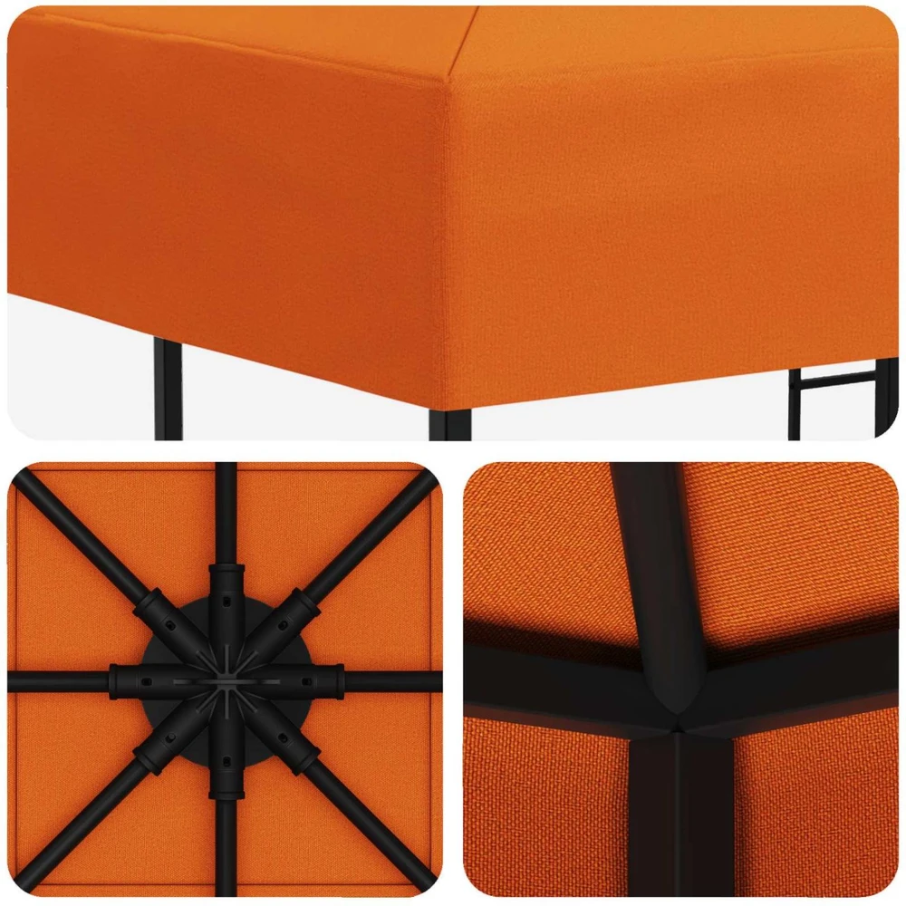 Pavėsinė 3 x 3 m Oranžinė Poliesteris ir plienas 190 gsm