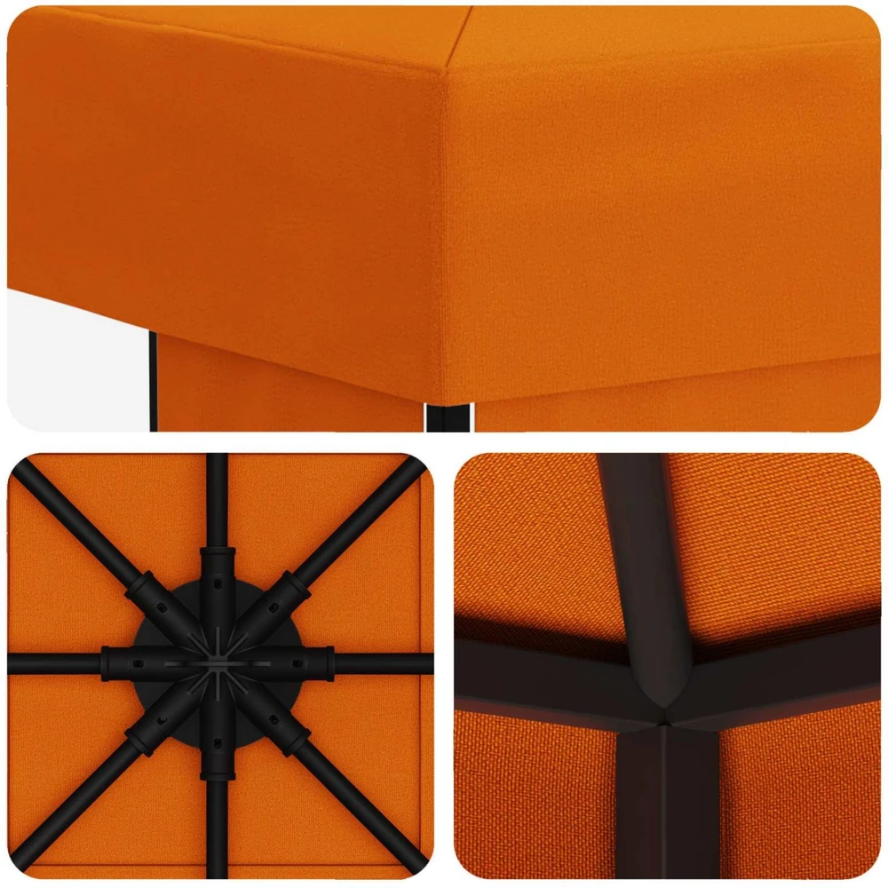 Pavėsinė 3 x 3 m Oranžinė Poliesteris ir plienas 190 gsm