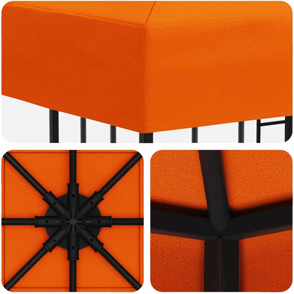 Pavėsinė 3 x 3 m Oranžinė Poliesteris ir plienas 190 gsm