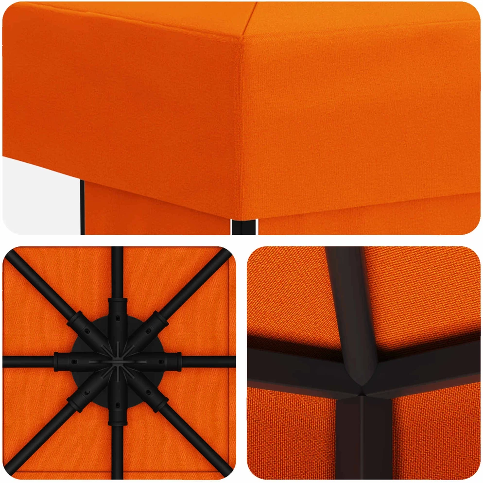 Pavėsinė 3 x 3 m Oranžinė Poliesteris ir plienas 190 gsm
