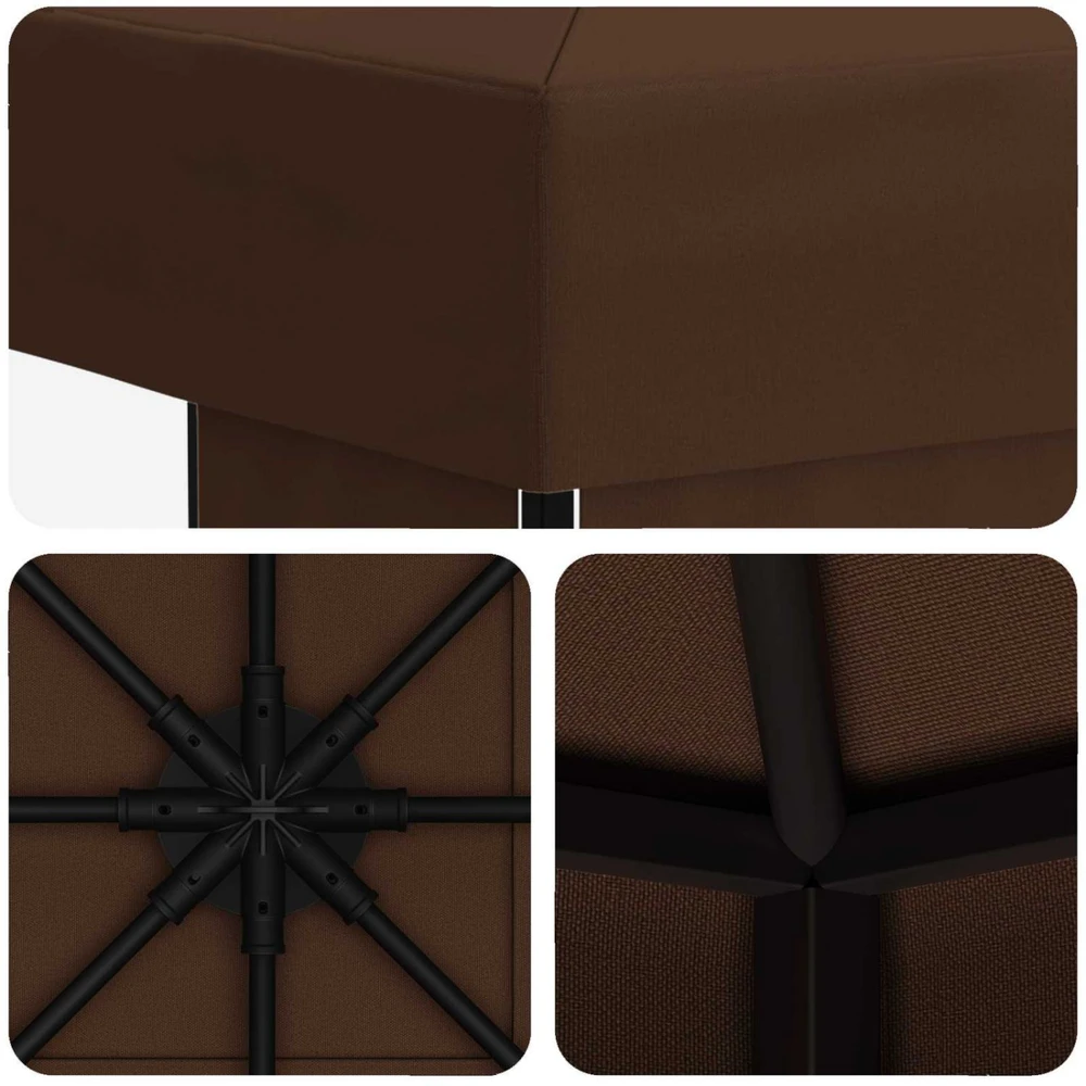 Pavėsinė 3 x 3 m Ruda Poliesteris ir plienas 190 gsm