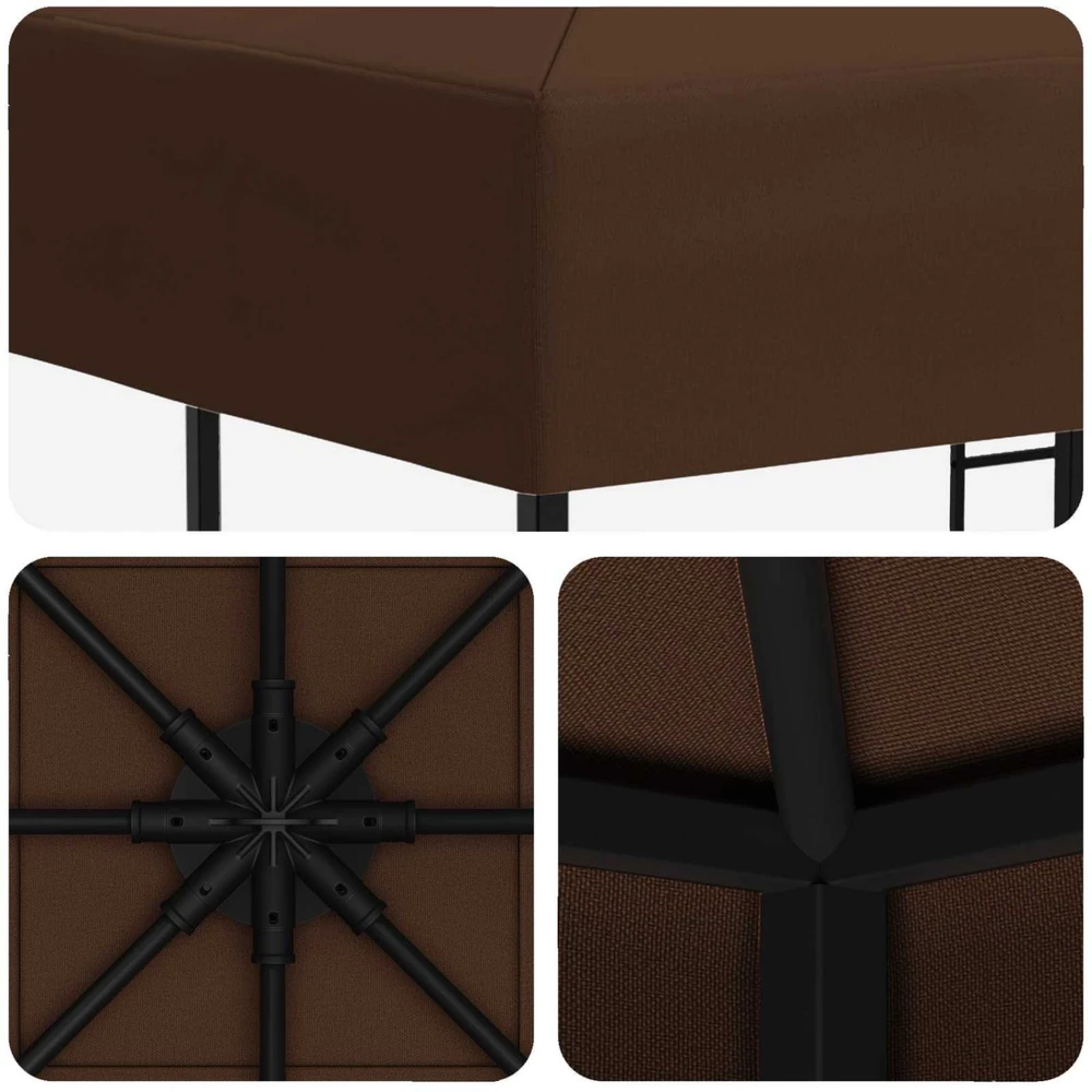 Pavėsinė 3 x 3 m Ruda Poliesteris ir plienas 190 gsm