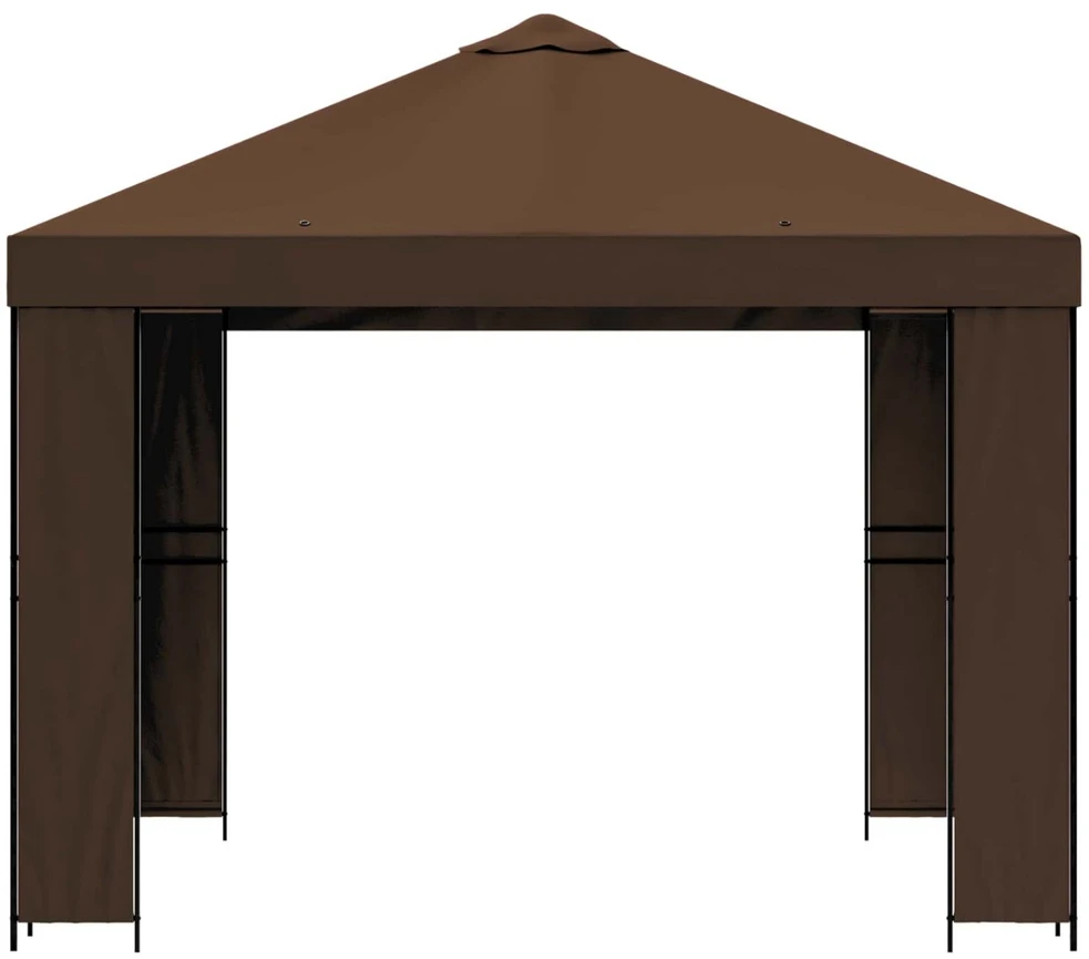 Pavėsinė 3 x 3 m Ruda Poliesteris ir plienas 190 gsm
