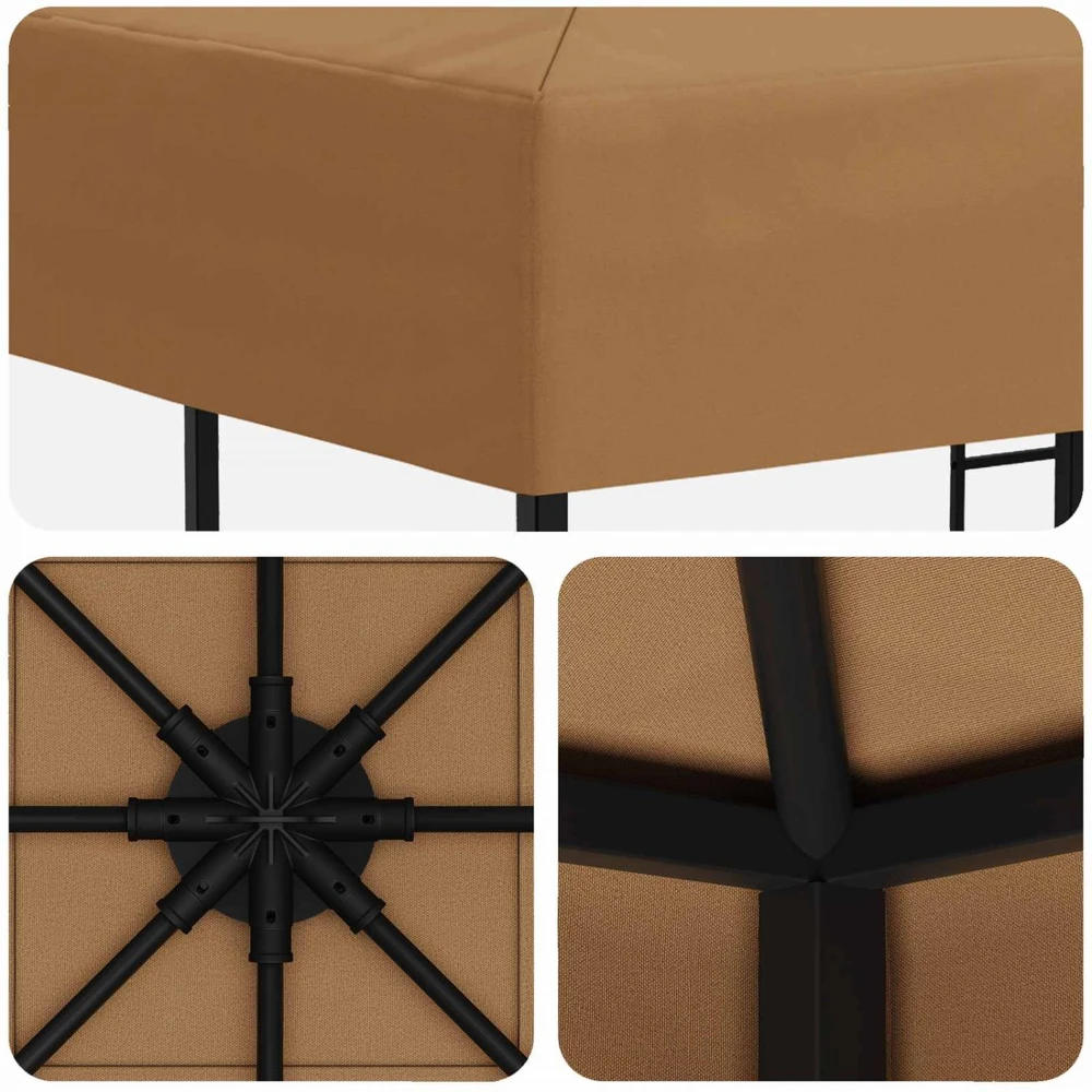 Pavėsinė 3 x 3 m Smėlio Poliesteris ir plienas 190 gsm
