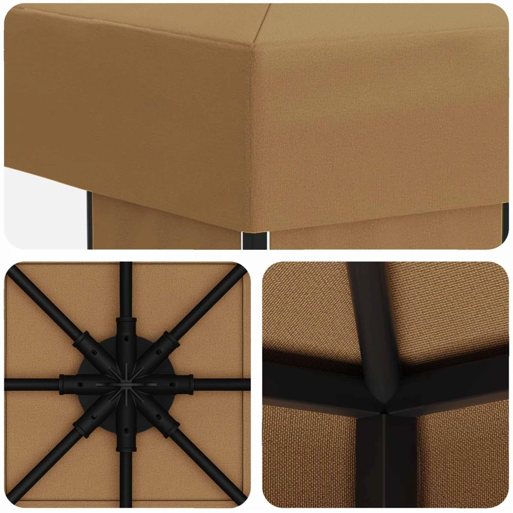 Pavėsinė 3 x 3 m Smėlio Poliesteris ir plienas 190 gsm