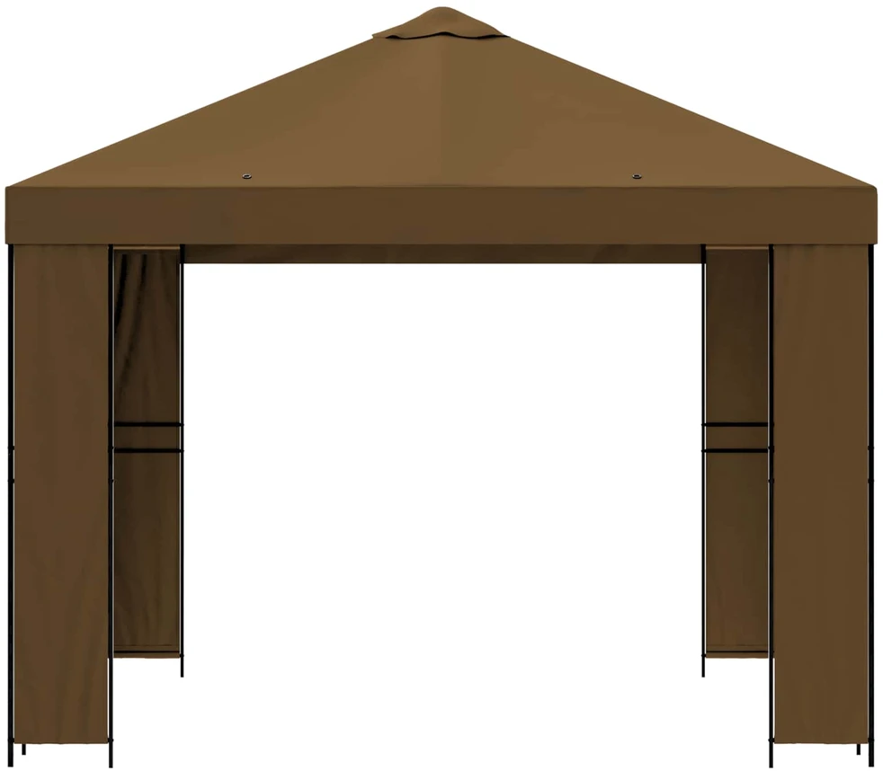 Pavėsinė 3 x 3 m Taupe Poliesteris ir plienas 190 gsm