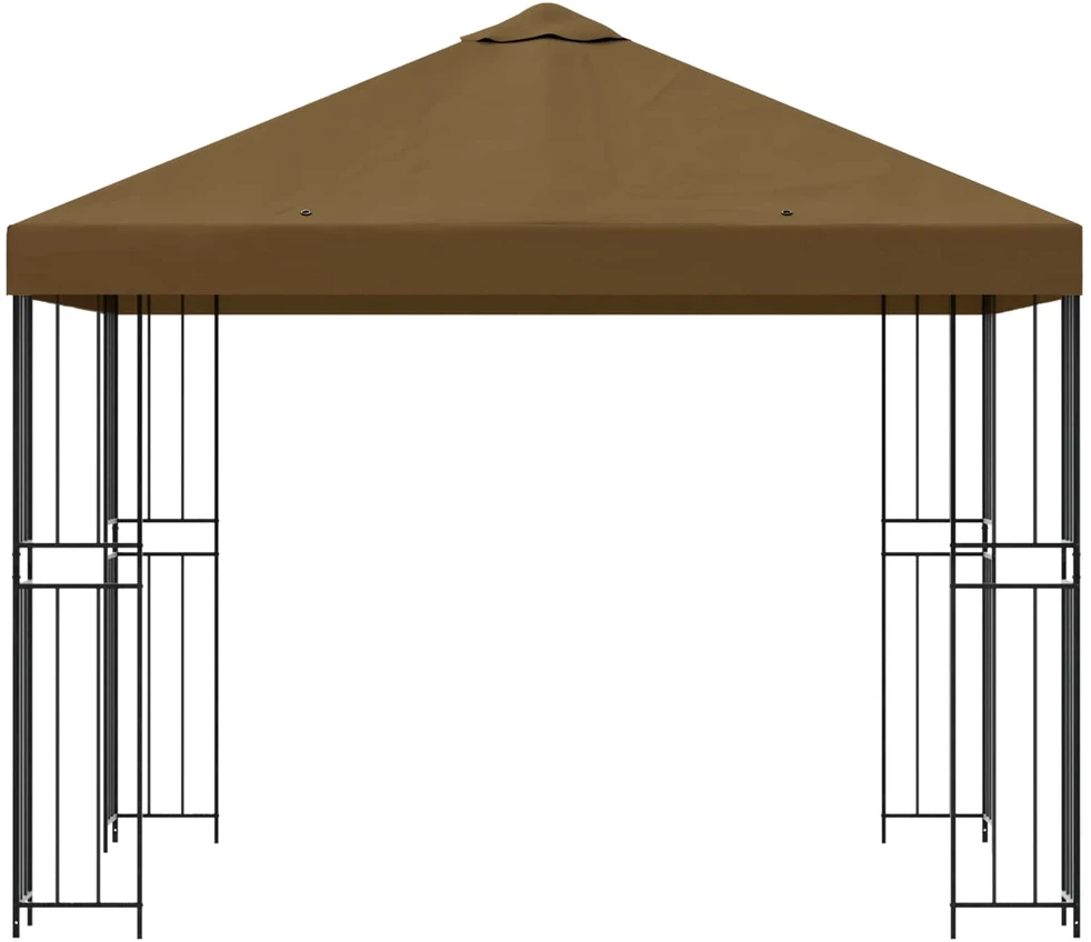 Pavėsinė 3 x 3 m Taupe Poliesteris ir plienas 190 gsm