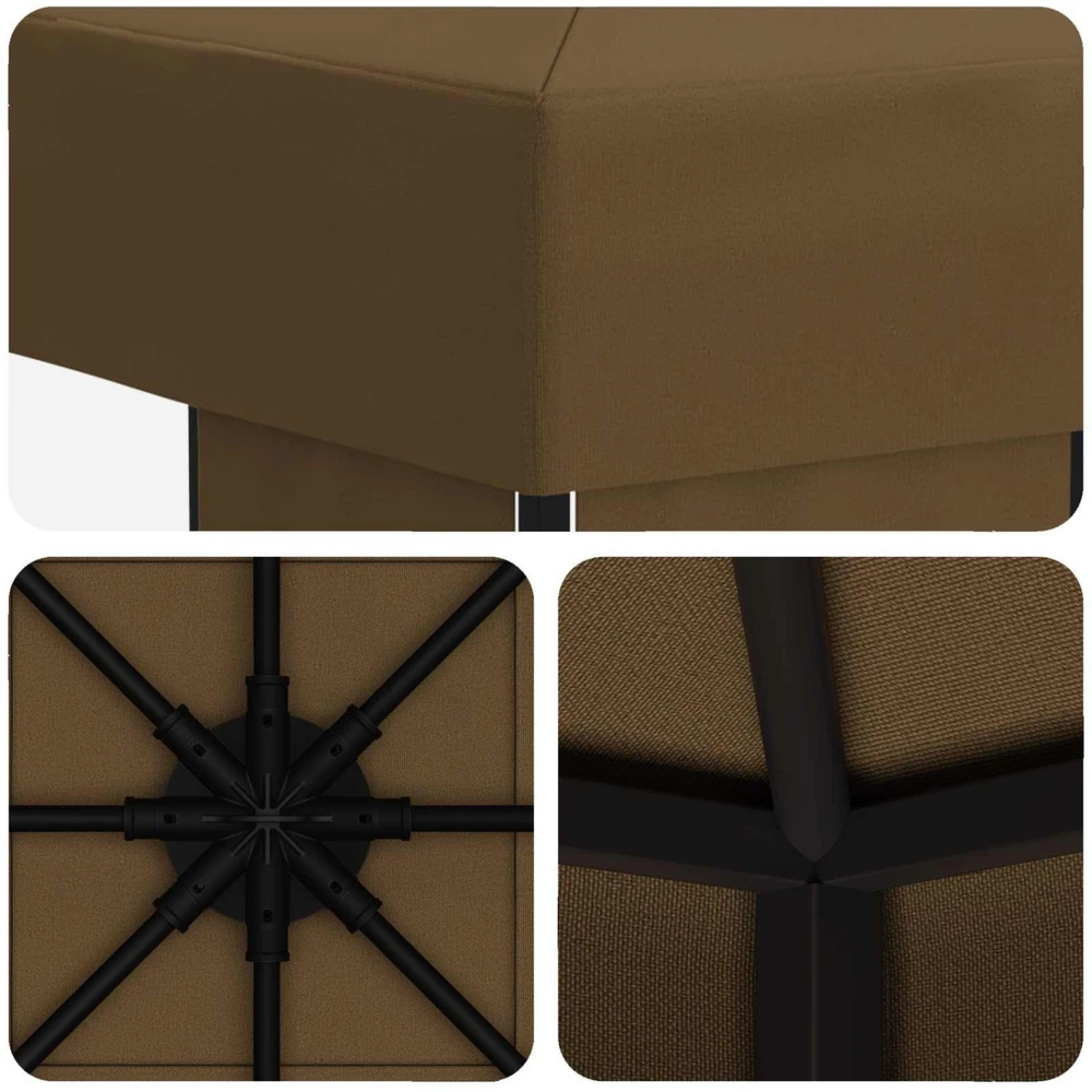 Pavėsinė 3 x 3 m Taupe Poliesteris ir plienas 190 gsm