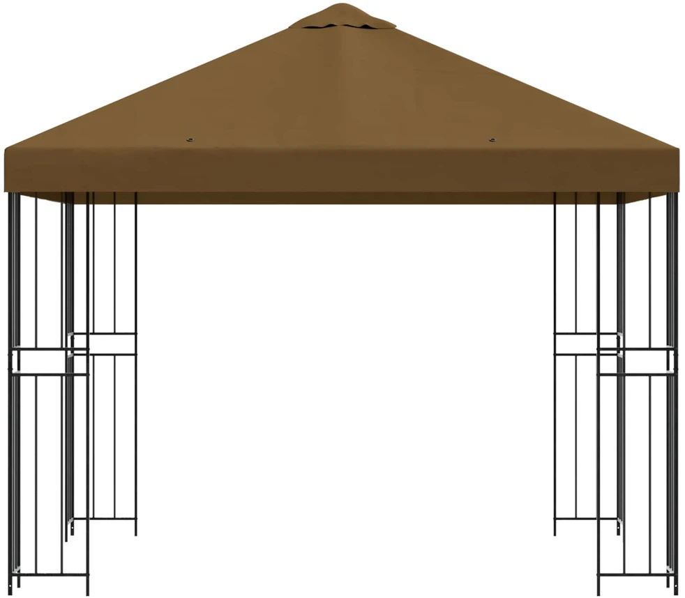 Pavėsinė 3 x 3 m Taupe Poliesteris ir plienas 190 gsm