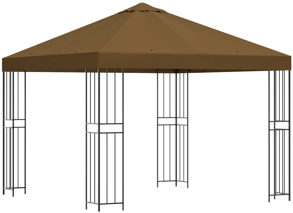 Pavėsinė 3 x 3 m Taupe Poliesteris ir plienas 190 gsm