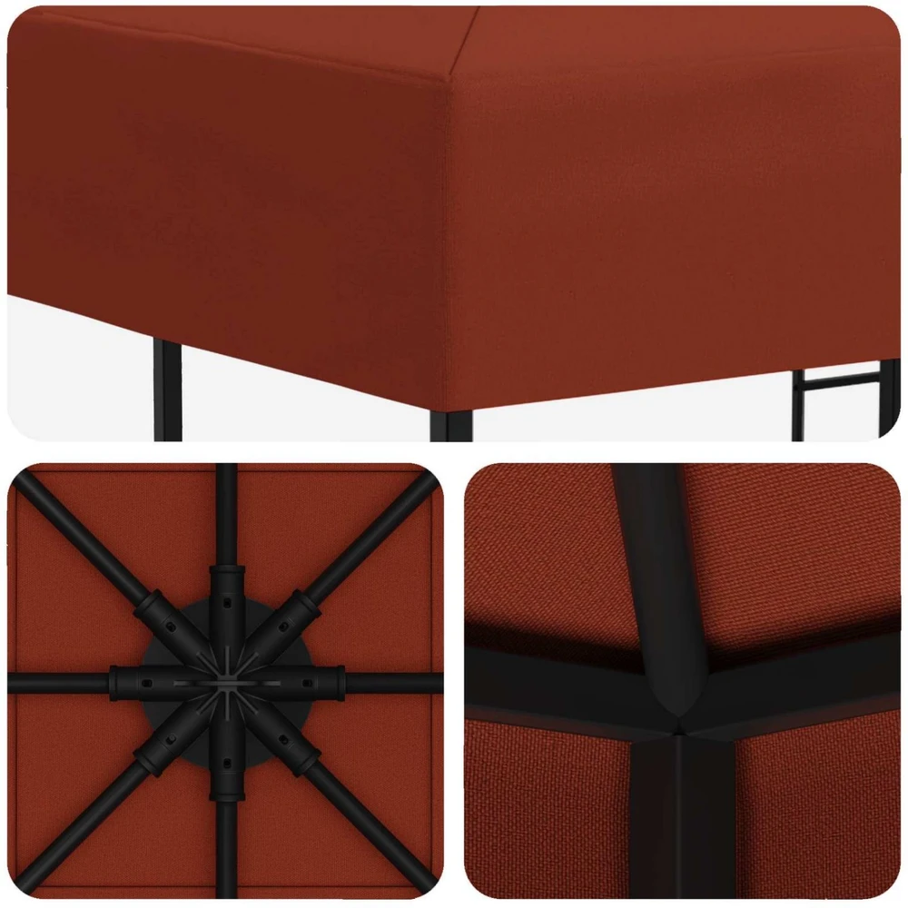 Pavėsinė 3 x 3 m Terakotos Poliesteris ir plienas 190 gsm