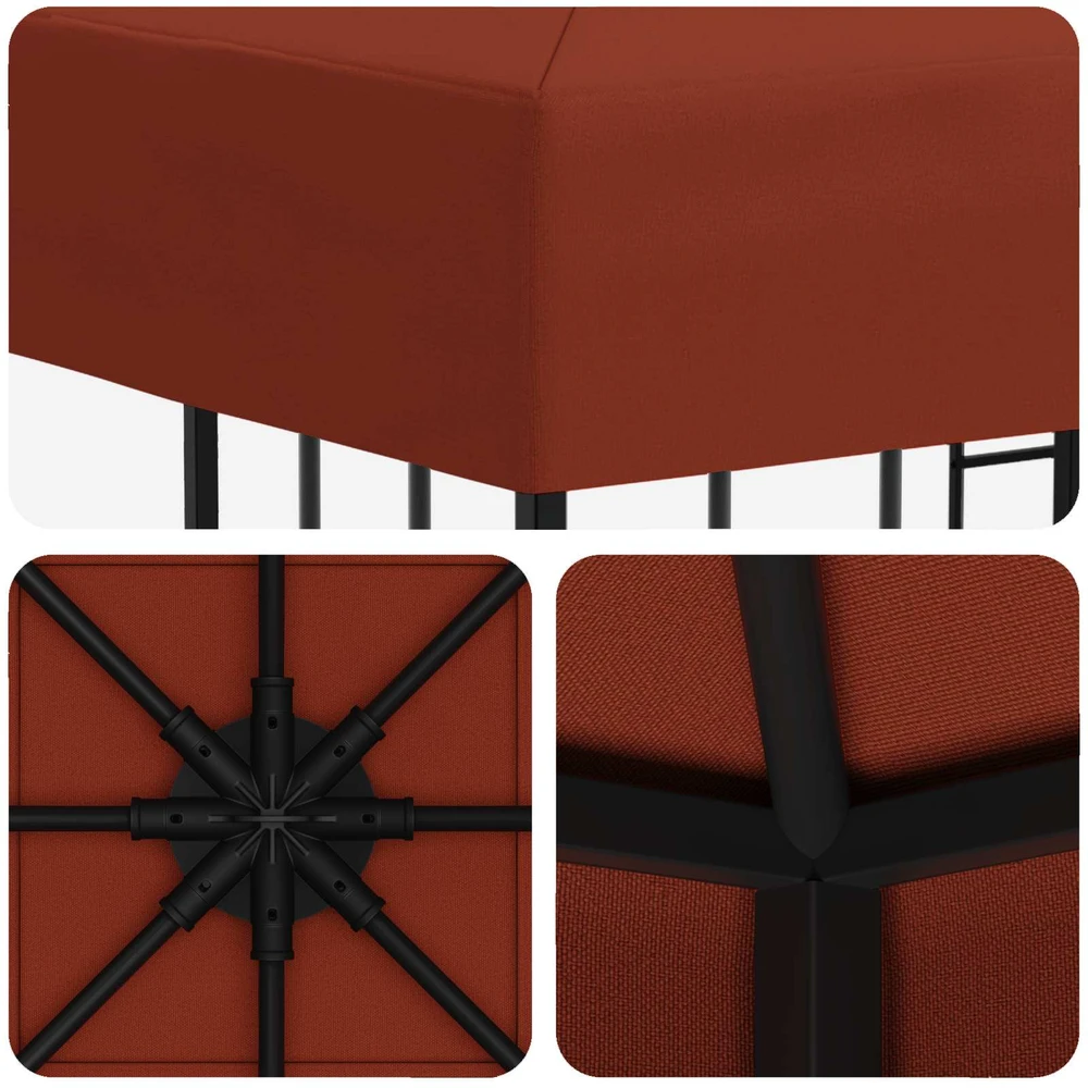 Pavėsinė 3 x 3 m Terakotos Poliesteris ir plienas 190 gsm