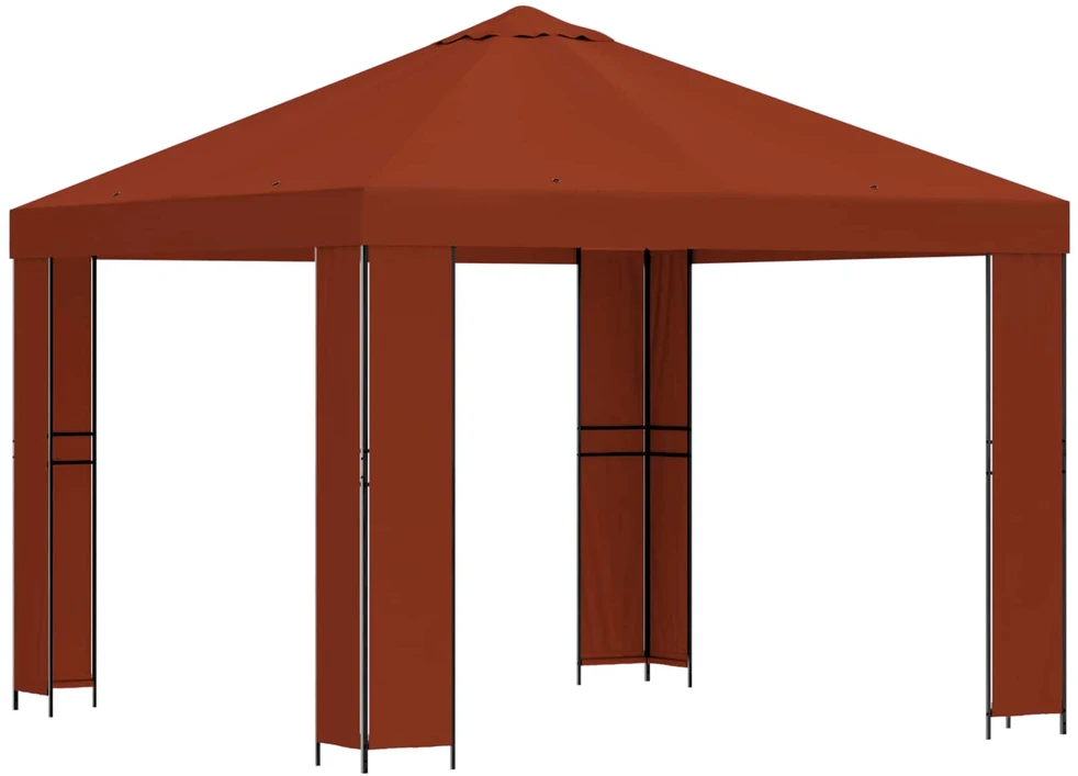 Pavėsinė 3 x 3 m Terakotos Poliesteris ir plienas 190 gsm