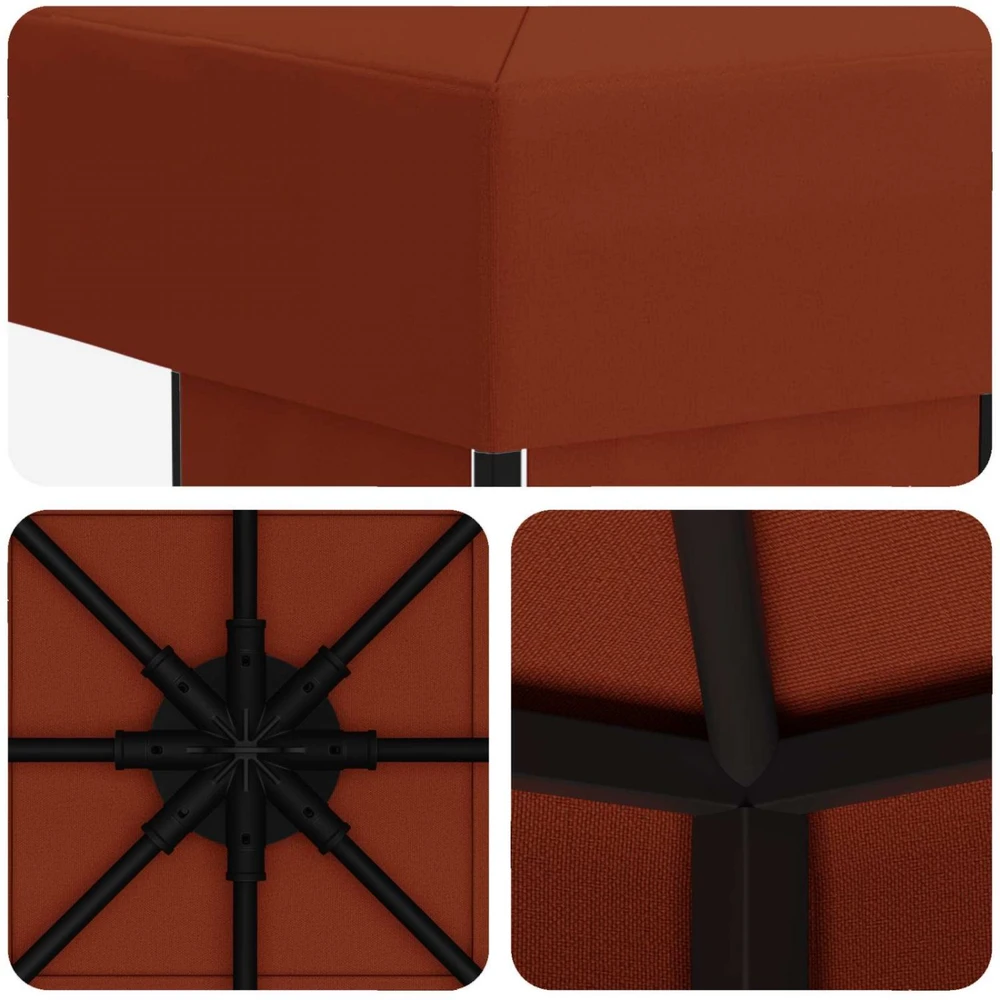 Pavėsinė 3 x 3 m Terakotos Poliesteris ir plienas 190 gsm
