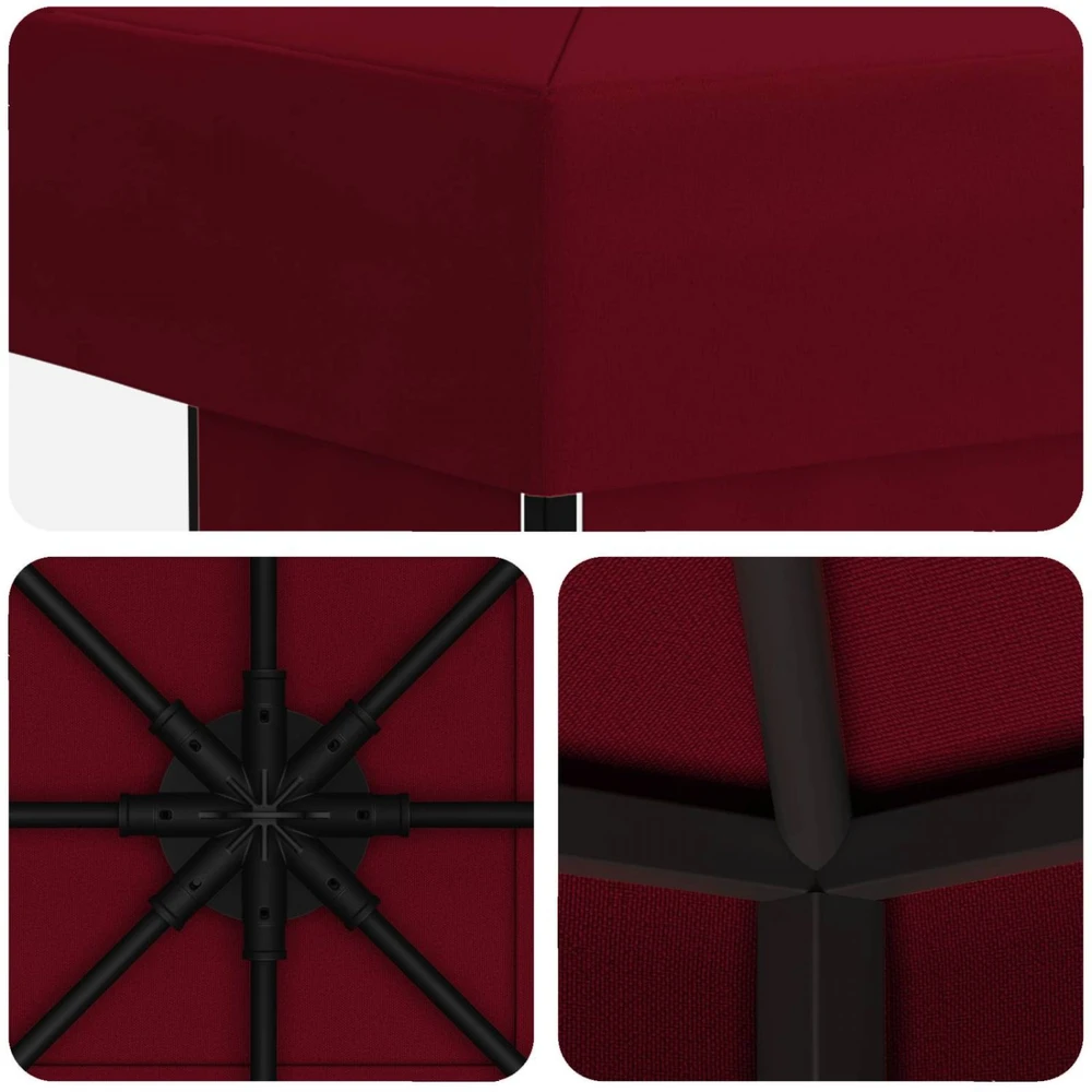 Pavėsinė 3 x 3 m Vyšninė Poliesteris ir plienas 190 gsm