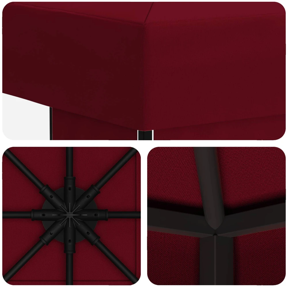 Pavėsinė 3 x 3 m Vyšninė Poliesteris ir plienas 190 gsm