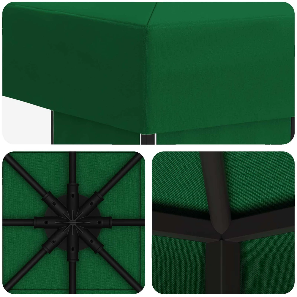 Pavėsinė 3 x 3 m Žalia Poliesteris ir plienas 190 gsm