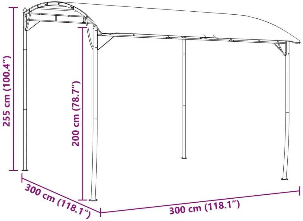 Pavėsinė 3 x 3 x 2,55 m Žalia