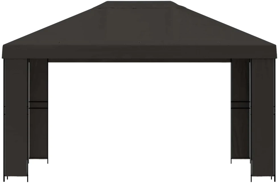 Pavėsinė 4 × 3 m Antracito Poliesteris ir plienas 190 gsm
