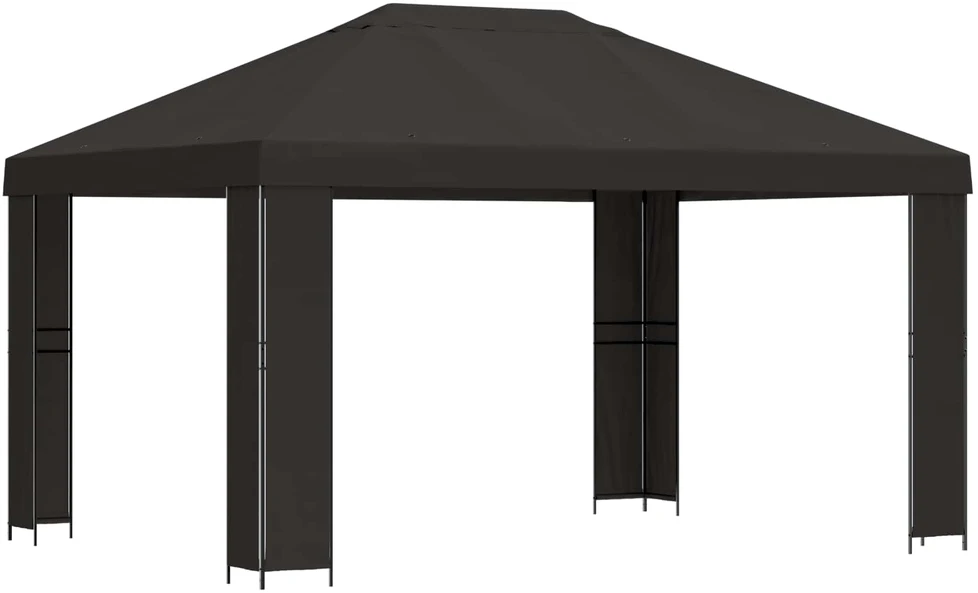 Pavėsinė 4 × 3 m Antracito Poliesteris ir plienas 190 gsm