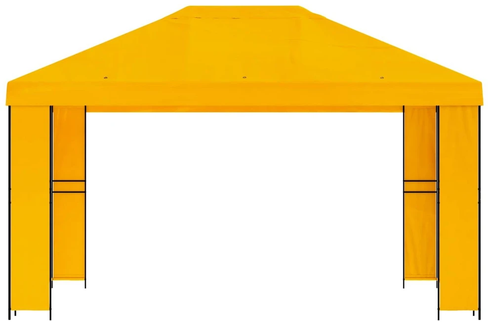 Pavėsinė 4 × 3 m Geltona Poliesteris ir plienas 190 gsm