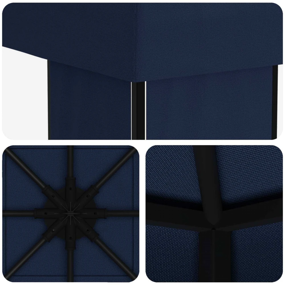 Pavėsinė 4 × 3 m Mėlyna Poliesteris ir plienas 190 gsm