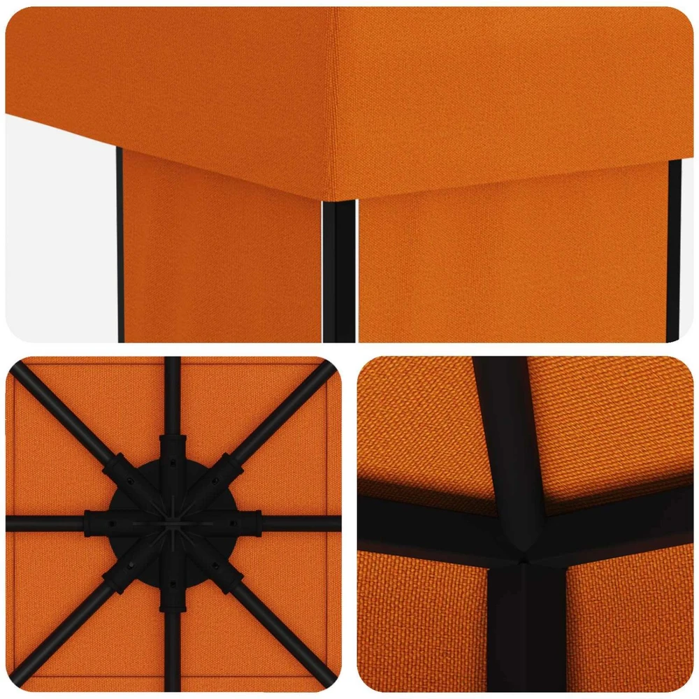 Pavėsinė 4 × 3 m Oranžinė Poliesteris ir plienas 190 gsm