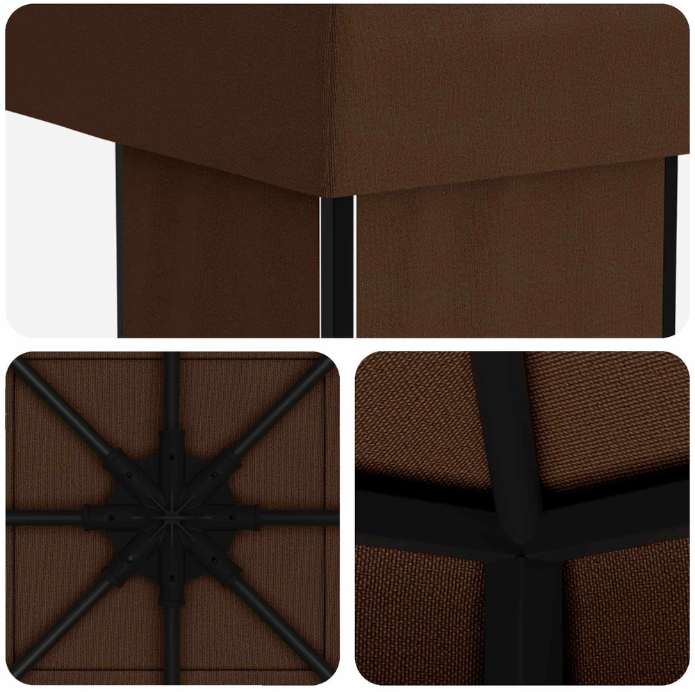 Pavėsinė 4 × 3 m Ruda Poliesteris ir plienas 190 gsm
