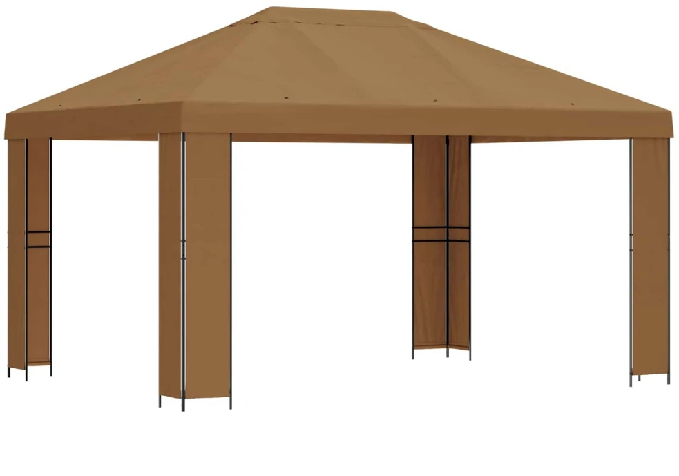 Pavėsinė 4 × 3 m Smėlio Poliesteris ir plienas 190 gsm
