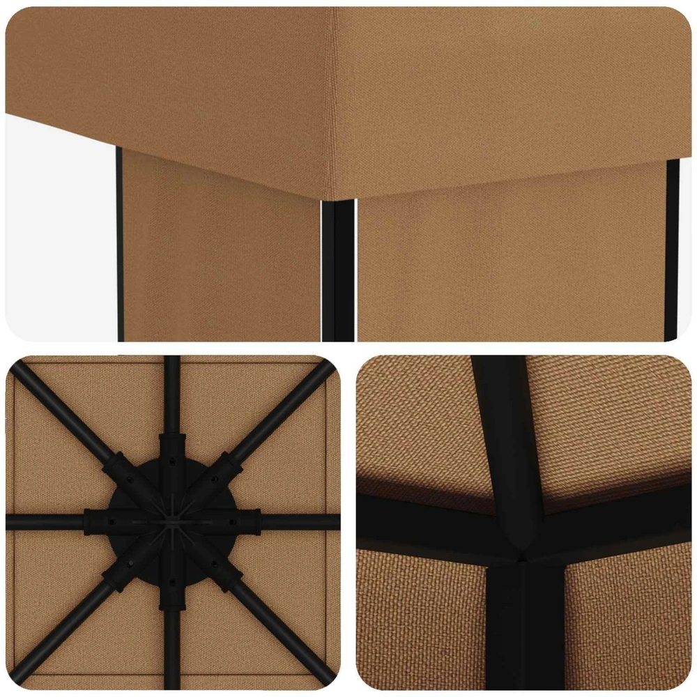 Pavėsinė 4 × 3 m Smėlio Poliesteris ir plienas 190 gsm